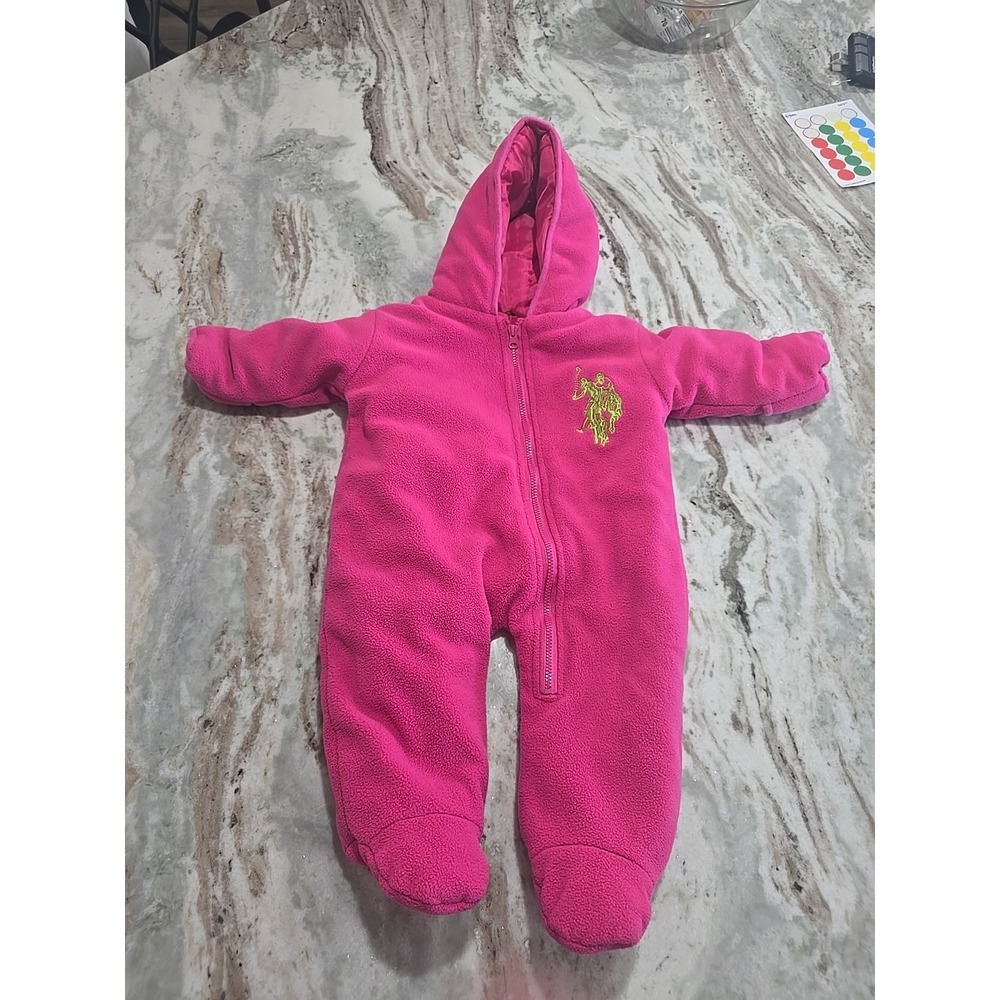 U.S. Polo Assn. Baby Pink Snowsuit Size 6/9 Months